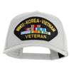 WWII-Korea-Vietnam Veteran Patch Patched Solid Cotton Twill 5 panel Mesh Back Cap - White OSFM