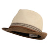 Paper Braid Nautical Band Fedora Hat - Natural Brown M