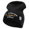Made in USA Golden Dolphin US Submarine Veteran Symbol Embroidered 8 Inch Solid Knit Short Beanie