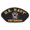 US Navy Veteran Iron On Patch - Black OSFM