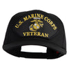 U.S. Marine Corps Veteran Black Patched Solid Cotton Twill Pro Style Cap - Black OSFM