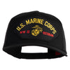 US Marine Corps WWII Veteran Patched Solid Cotton Twill 5 panel Mesh Back Cap - Black OSFM