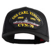 USS Carl Vinson 1980 1992 CVN 70 Patched Solid Cotton Twill 5 panel Mesh Back Cap - Black OSFM