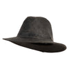 UPF 50+ Acid Wash Canvas Safari Hat - Black S-M