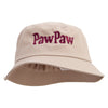 Wording of Paw Paw Embroidered Big Size Cotton Blend Twill Bucket Hat - Khaki XL-2XL