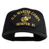 U.S. Marine Corps Semper Fi Black Patched Solid Cotton Twill Pro Style Cap - Black OSFM
