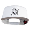 Old English White F Patched Cotton Twill Flat Bill Cap - White OSFM