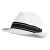 Men's Ribbon Trim Braid Classic Fedora - White L