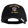 Retired US Navy Embroidered Solid Cotton Twill Low Profile Cap - Black OSFM