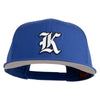 Old English White K Patched Cotton Twill Flat Bill Cap - Royal OSFM