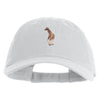 Small Baby Giraffe Animal Embroidered Iron on Patched 6 Panel Washed Low Profile Dad Hat - White OSFM