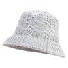 Women's Ribbed Sweater Knit Bucket Hat - Grey OSFM