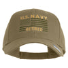 US Navy Retired Flag Embroidered Solid Cotton Twill Low Profile Strap Cap - Khaki OSFM