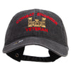 Licensed Combat Engineer Veteran Embroidered Washed Solid Pigment Dyed Cotton Twill Brass Buckle Cap - Black OSFM