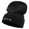 Born At Sea Embroidered Big Size Acrylic Long Beanies - Black XL-3XL