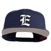 Old English White E Patched Cotton Twill Flat Bill Cap - Navy OSFM