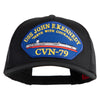 USS John F. Kennedy Serve with Courage CVN 79 Blue Patched Solid Cotton Twill 5 panel Mesh Back Cap - Black OSFM