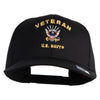Veteran US Navy Embroidered Solid Cotton Twill Pro Style Cap - Black OSFM