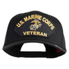 US Marine Corps Veteran Patched Solid Cotton Twill Cap - Black OSFM