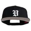 Old English White V Patched Cotton Twill Flat Bill Cap - Black OSFM
