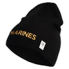 Marines Symbol Embroidered 8 Inch Short Beanie Made in USA - Black OSFM