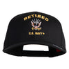 Retired US Navy Embroidered Solid Cotton Twill Pro Style Cap - Black OSFM