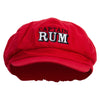 Captain Rum Embroidered Cotton Elastic Big Size Newsboy Cap - Red XL-2XL