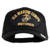US Marine Corps Retired Patched Solid Cotton Twill Cap - Black OSFM