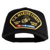 U.S. Marine Corps Korean War Veteran 1950-53 Patched Solid Cotton Twill 5 panel Mesh Back Cap - Black OSFM