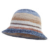 Women's Yarn Blend Bucket Hat - Blue-Brown OSFM