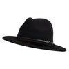 Women's Black Leatherette Band Fedora Hat - Black OSFM