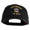 Veteran US Navy Embroidered Solid Cotton Twill Mesh Prostyle Cap - Black OSFM