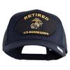 Retired US Marine Corps Patched Solid Cotton Twill Mesh Cap - Navy OSFM
