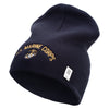 US Marine Corps Symbol Embroidered 8 Inch Short Beanie Made in USA - Navy OSFM