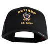 Retired US Navy Embroidered Solid Cotton Twill Mesh Prostyle Cap - Black OSFM