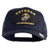 Veteran US Marine Corps Patched Solid Cotton Twill Mesh Cap - Navy OSFM