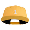 White No. 1 Iron On Glue Patched 6 Panel High Profile Structured Snapback - Gold OSFM