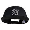 Old English Black N Patched Flat Bill Trucker Snapback Cap - Black OSFM