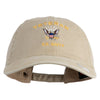 Veteran US Navy Embroidered Washed Cotton Twill Brass Buckle Cap - Khaki OSFM