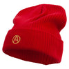 Anarchist Flag Embroidered Big Size Cuff Long Beanie - Red XL-3XL