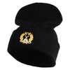 Metallic Golf Crest Sport Embroidered Iron on Patch 12 Inch Long Knitted Beanie - Black OSFM