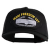 Iraqi Freedom Vet Patched Solid Cotton Twill 5 panel Mesh Back Cap - Black OSFM