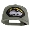Iraqi Freedom Vet Patched Solid Cotton Twill 5 panel Mesh Back Cap - Grey OSFM