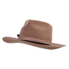 Women's Wool Felt Pinched Fedora Crown Hat - Lt-Brown M