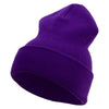 12 inch Cuffed Knit Long Beanie - Purple OSFM