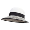 Women's Paper Braid White Crown Hat - Black-White OSFM