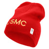 USMC Symbol Embroidered 8 Inch Short Beanie Made in USA - Red OSFM