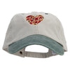 Autumn Heart Embroidered Pigment Dyed Wash Cap - Beige-Green OSFM