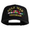 Gulf War 90-91 Veteran Patched Solid Cotton Twill 5 panel Mesh Back Cap - Black OSFM