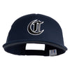 Old English Black C Patched Flat Bill Trucker Snapback Cap - Navy OSFM